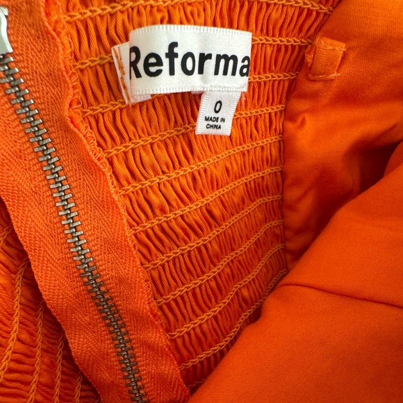 Reformation Lissa Dress in Citrus (bright orange) Strapless - Picture 9 of 11